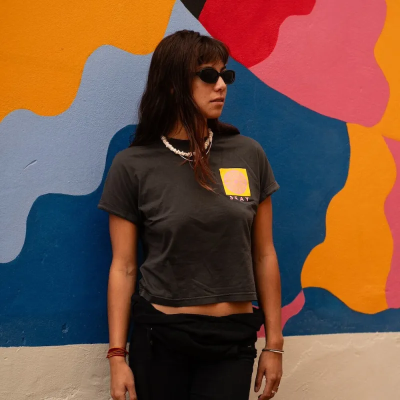 Crop T-Shirt Symbols Black sold by Ivalo.com