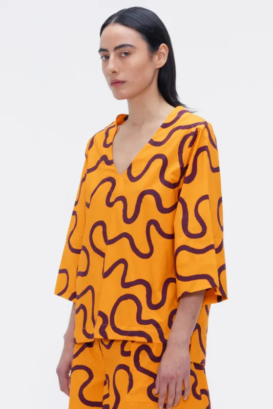 Blossom Print Blouse Orange sold by Ivalo.com