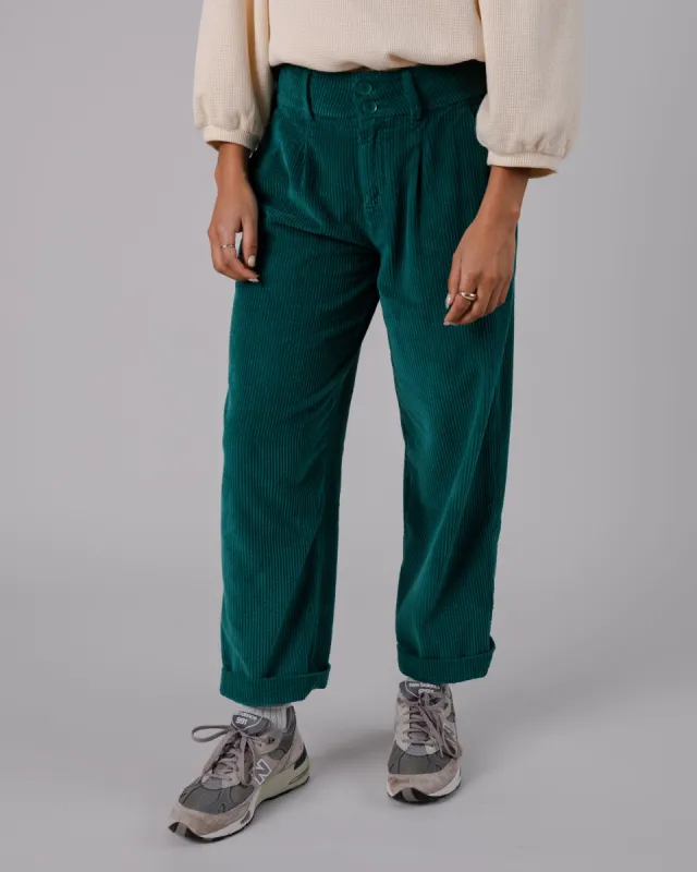 Women's Corduroy Pleated Pants Sailing Green sold by Ivalo.com