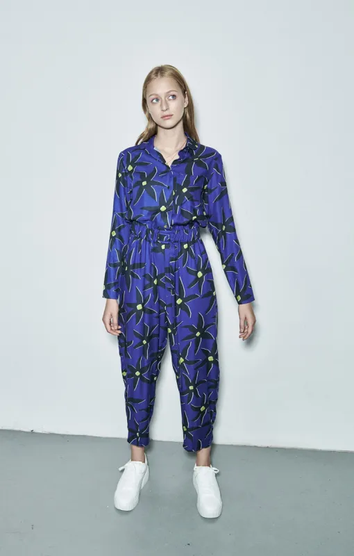 Pipacs Barrel Leg Jumpsuit Starflower Blue sold by Ivalo.com