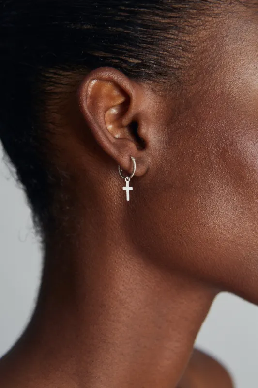 Cross Single Earring Silver sold by Ivalo.com