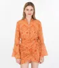 Lotus Print Mini Wrap Skirt Orange sold by Ivalo.com