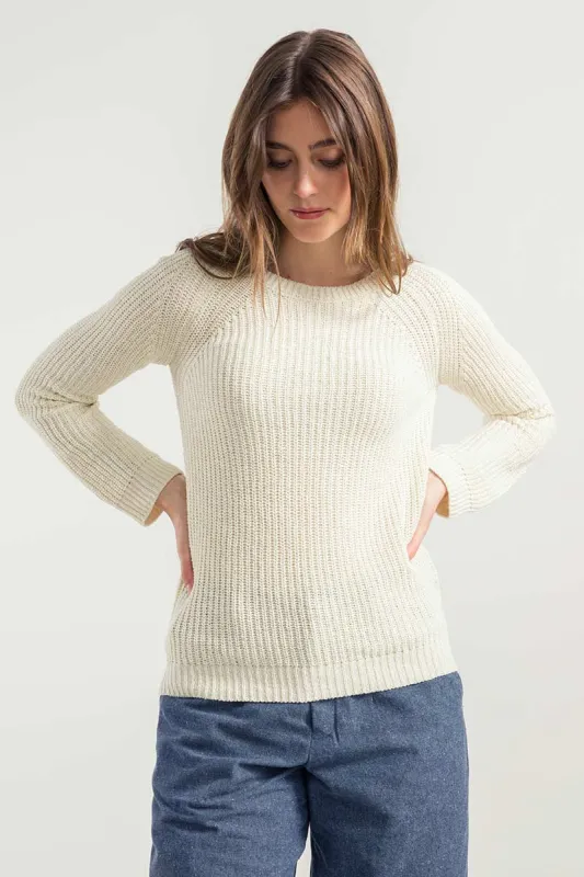 Vega Unisex Recycled Silk Sweater Ecru White sold by Ivalo.com