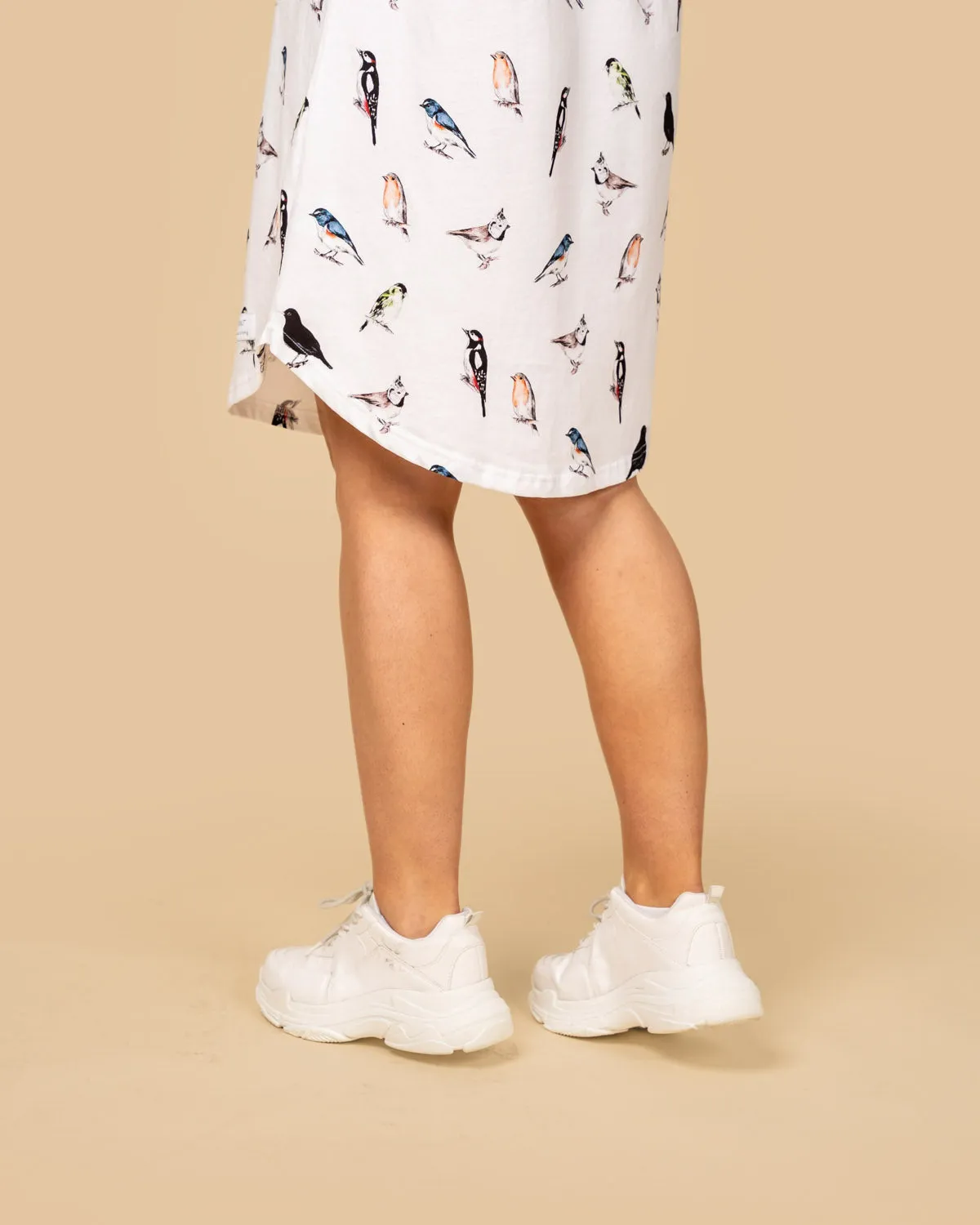 Birds T-Shirt Dress White sold by Ivalo.com product image thumbnail 4