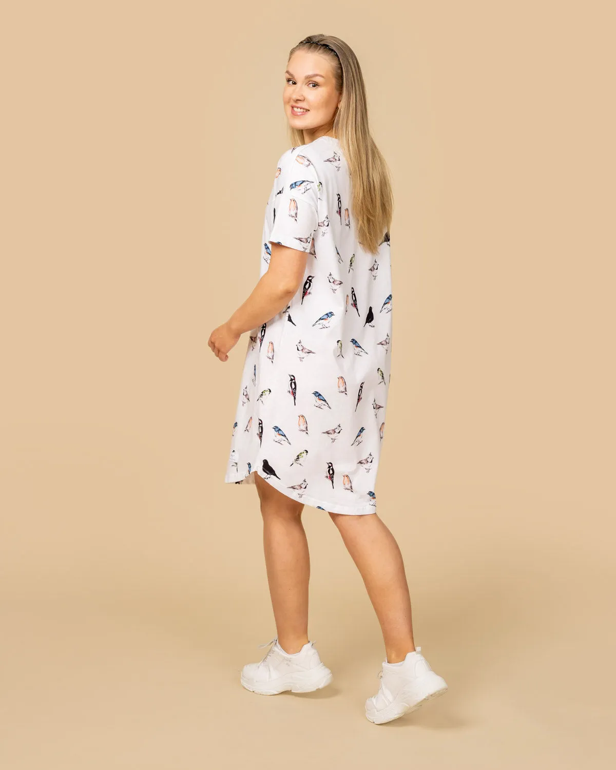 Birds T-Shirt Dress White sold by Ivalo.com product image thumbnail 2