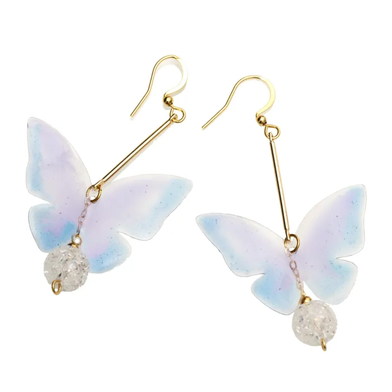 Butterfly Crystal Drop Earrings Purple sold by Ivalo.com