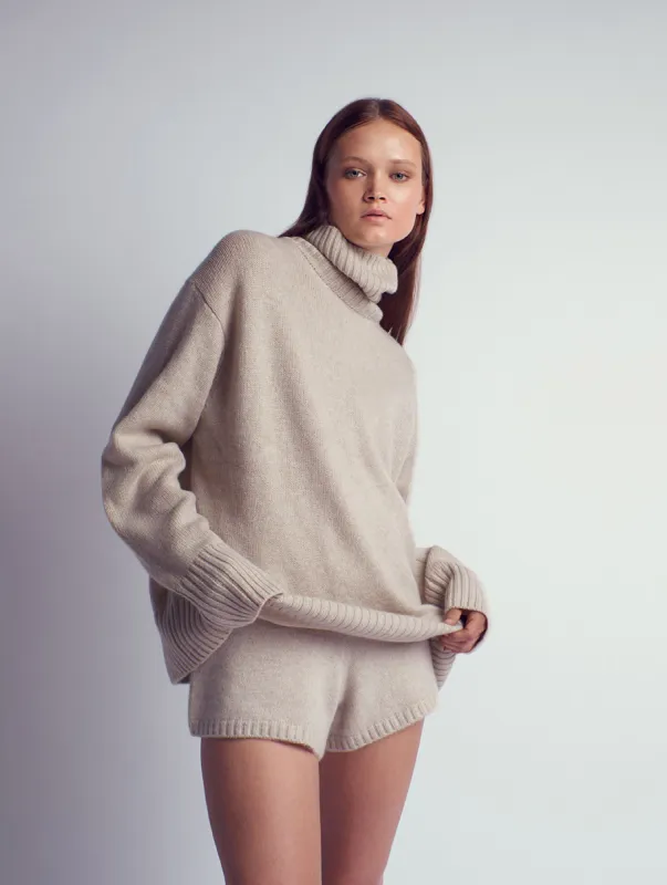 Ada Cashmere Knitted Turtleneck Sweater Ecru sold by Ivalo.com