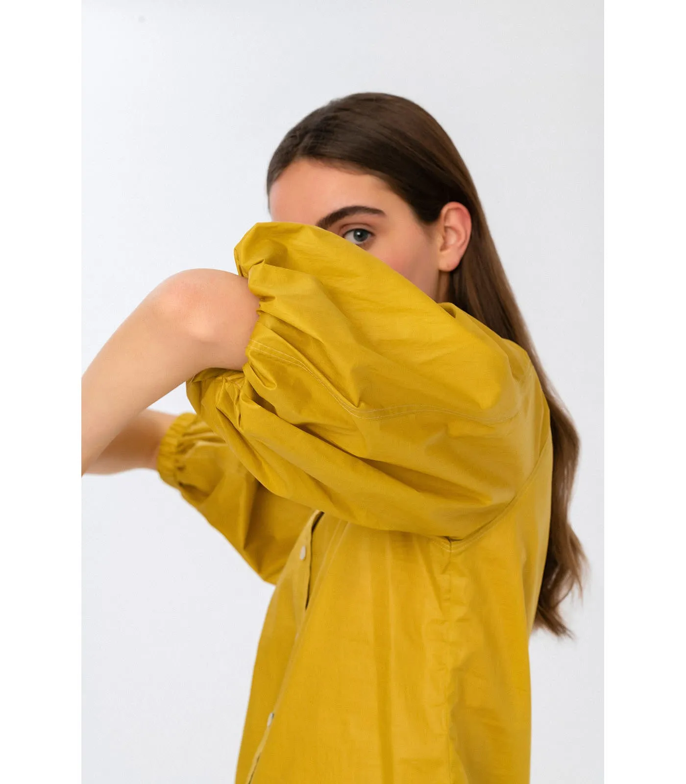 Olive Puff Sleeve Shirt Mustard Yellow sold by Ivalo.com product image thumbnail 2