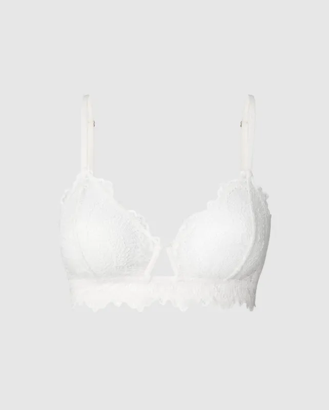 Lace Cut-Out Triangle Bralette Off White sold by Ivalo.com