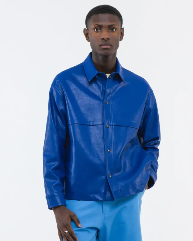 Baldie Faux Leather Jacket Blue sold by Ivalo.com
