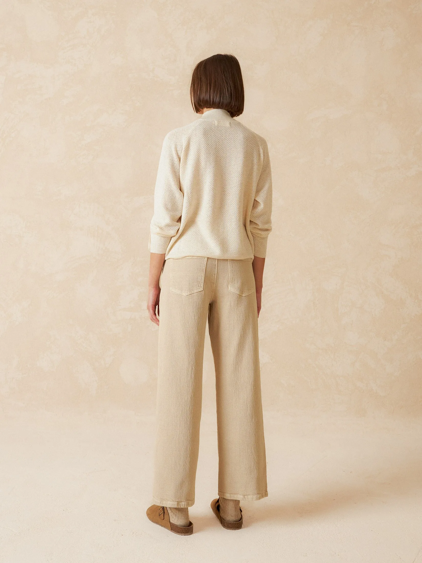 Wide Leg Pants Rustic Twill Beige sold by Ivalo.com product image thumbnail 3