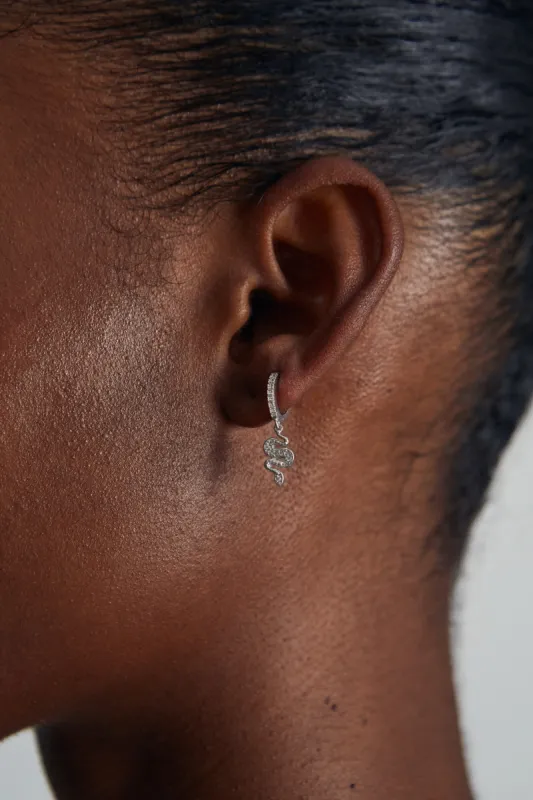 Shiny Snake Single Earring Silver sold by Ivalo.com