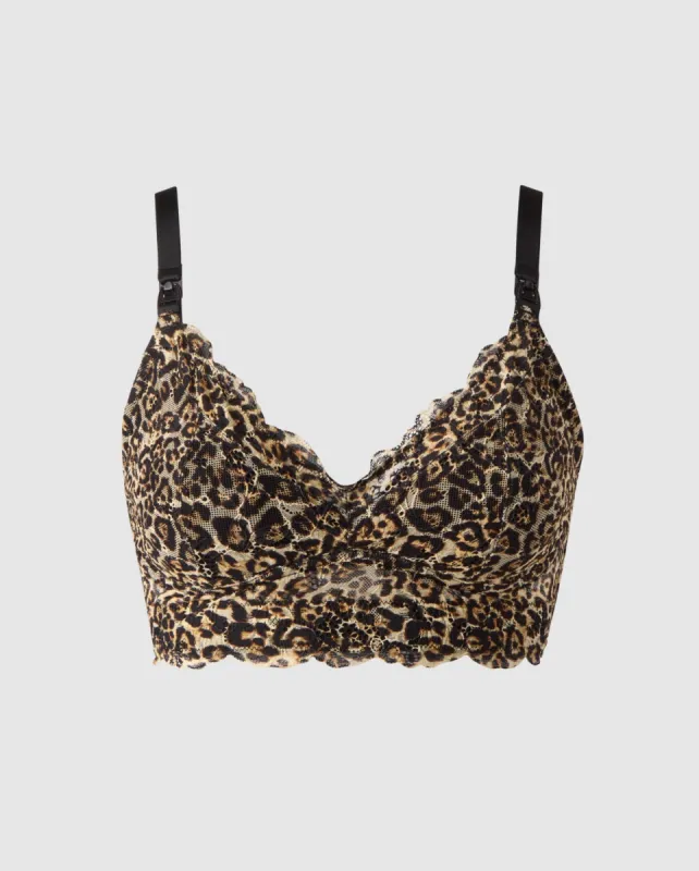 Lace Nursing Bralette Gold Leopard sold by Ivalo.com