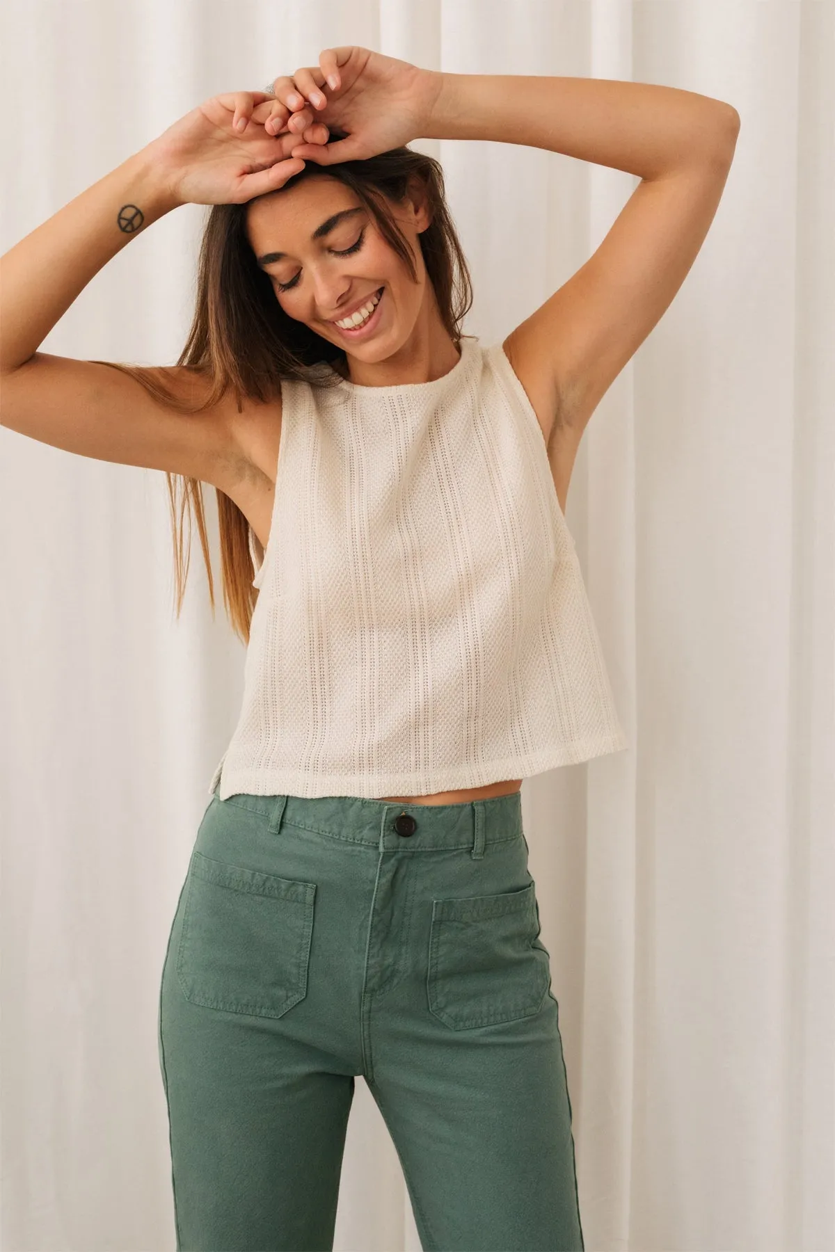 Ingaro Sleeveless Top Ecru White sold by Ivalo.com