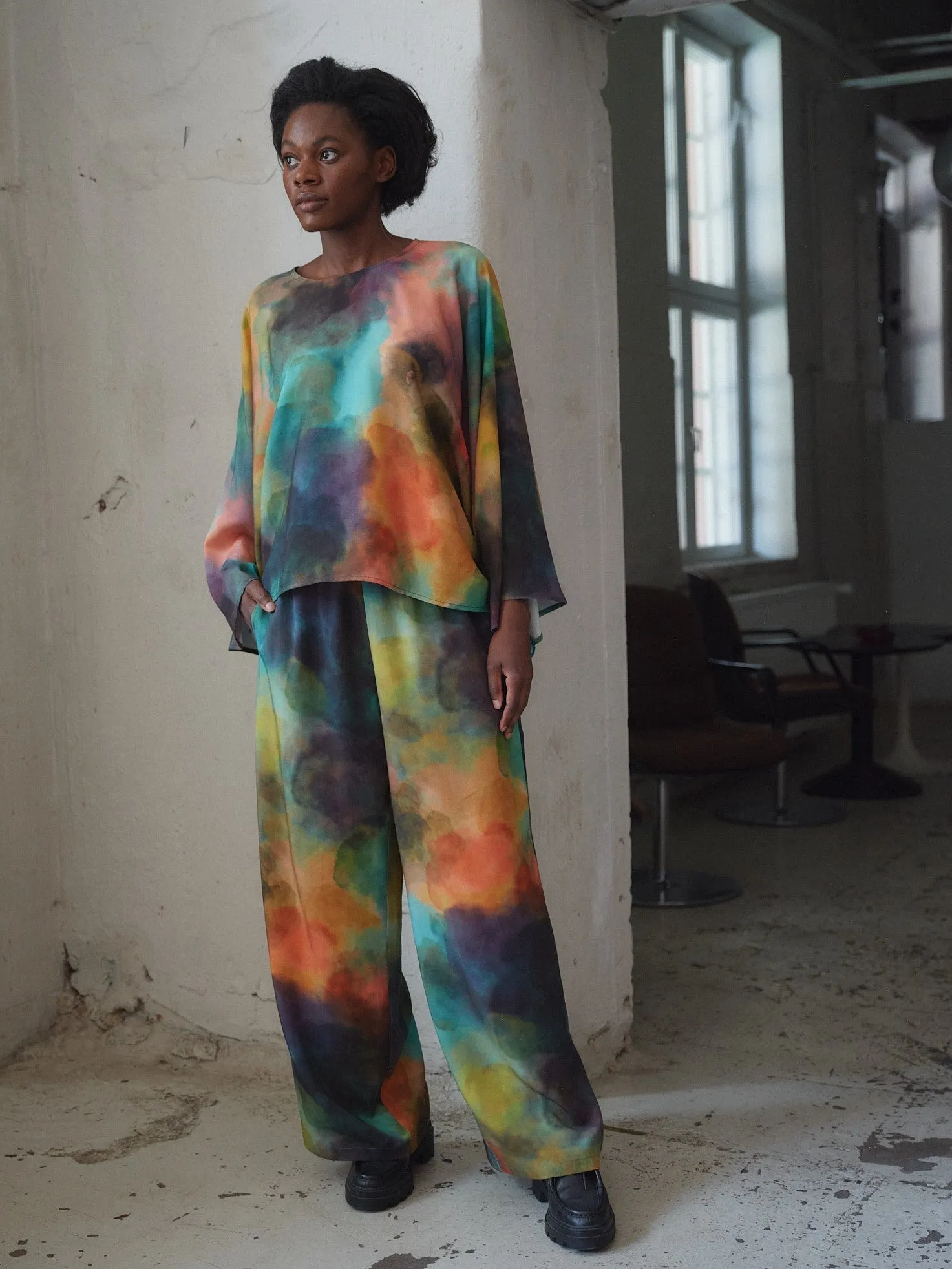 Wide Leg Tencel Pants Clouds sold by Ivalo.com