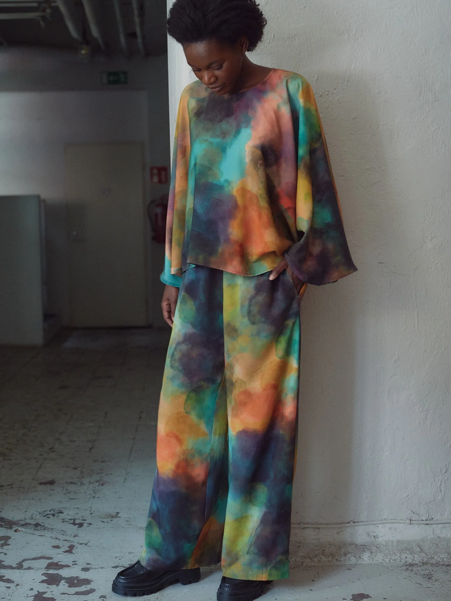 Wide Leg Tencel Pants Clouds sold by Ivalo.com product image thumbnail 2