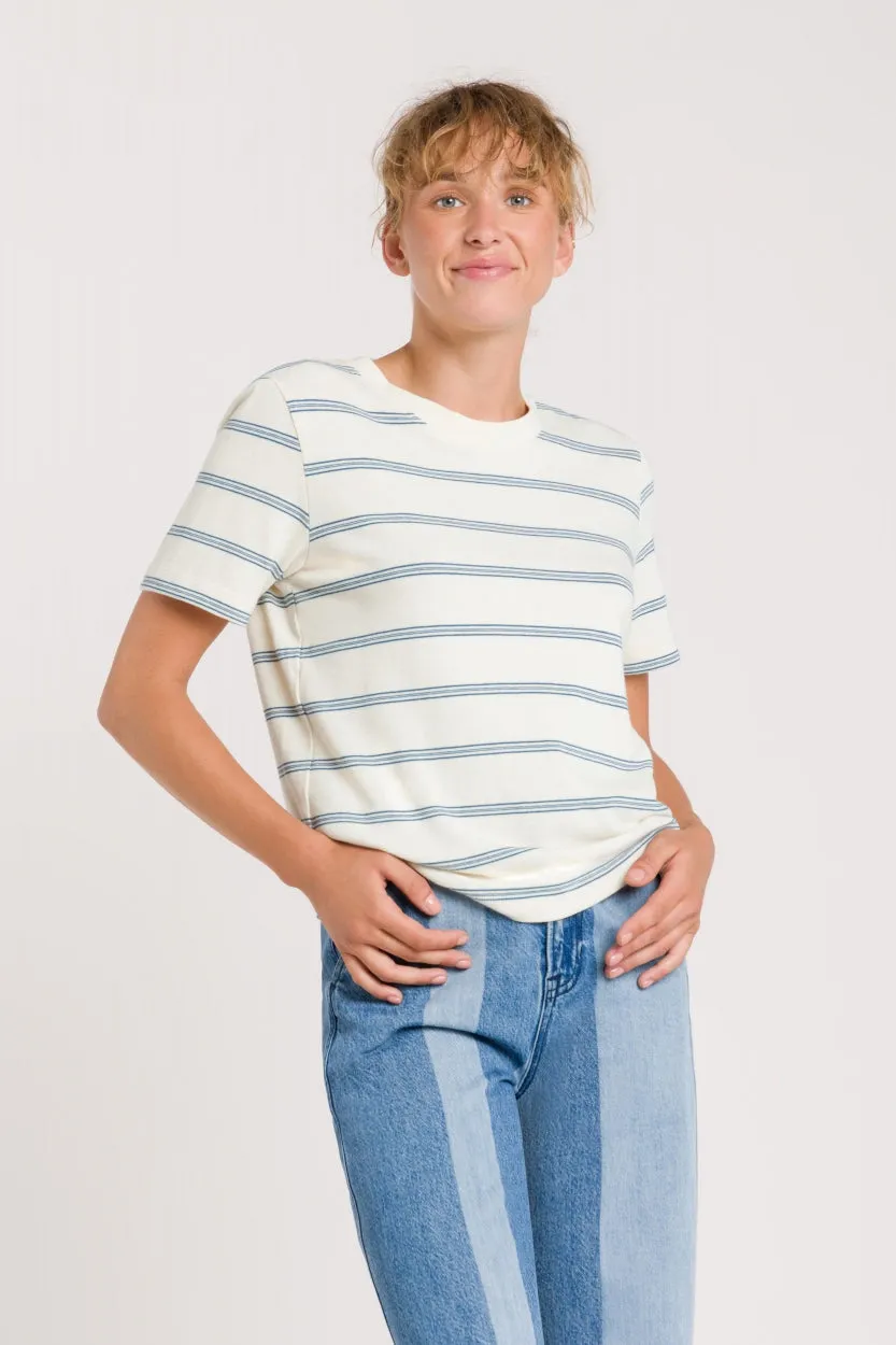 Prosperine T-Shirt White Blue Stripes sold by Ivalo.com