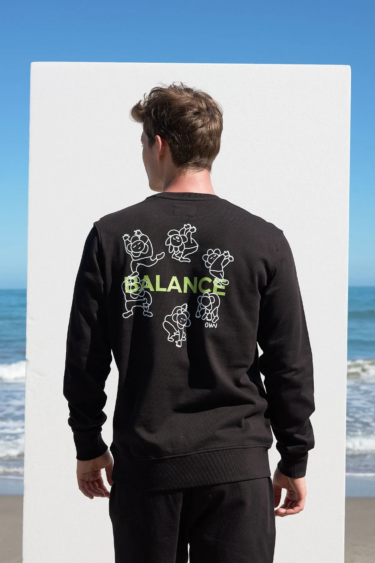 Printed Men's Crew Neck Sweatshirt Black sold by Ivalo.com