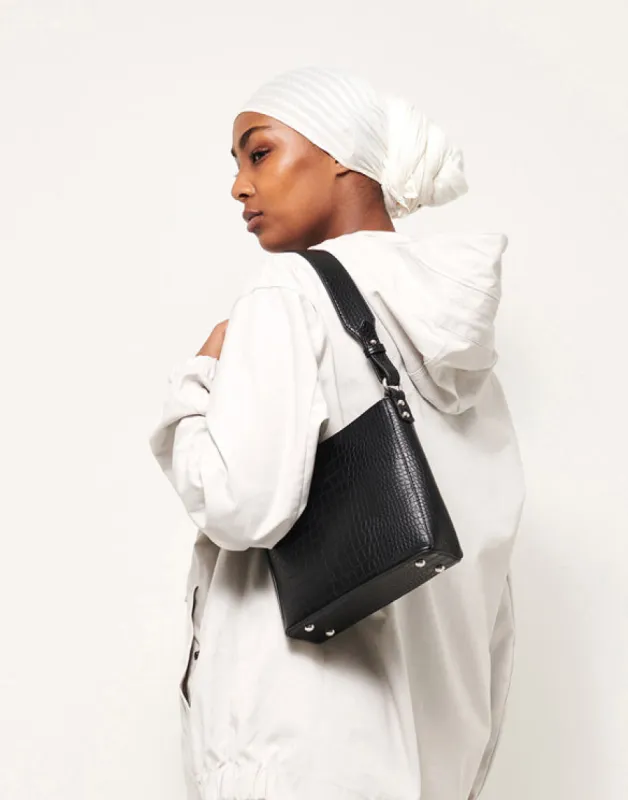 Amble Bag Croco Small Black sold by Ivalo.com