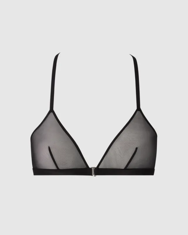 Mesh Raceback Triangle Bralette Black sold by Ivalo.com