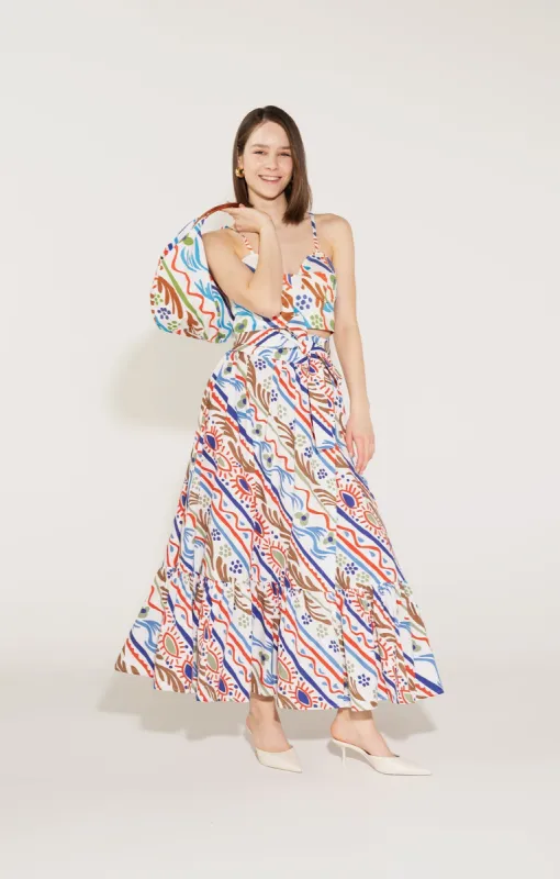 Hadik Wrap Skirt Folkdoodle White sold by Ivalo.com