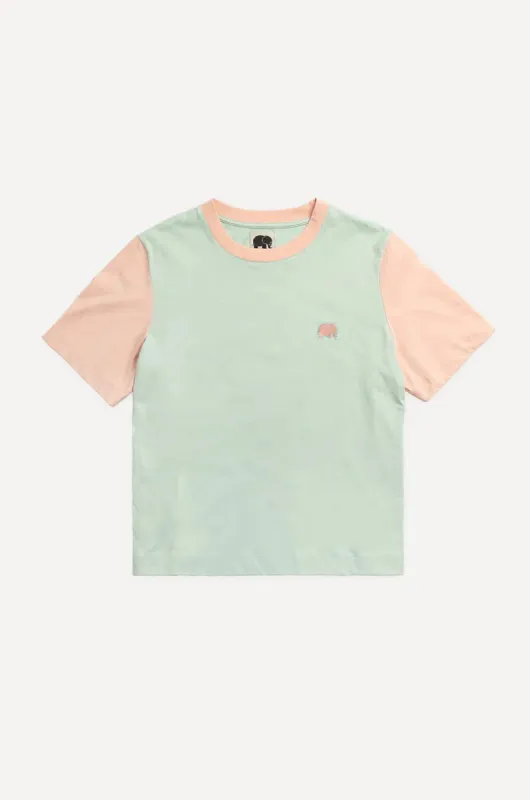 Women's Color Block T-Shirt Mint Green sold by Ivalo.com