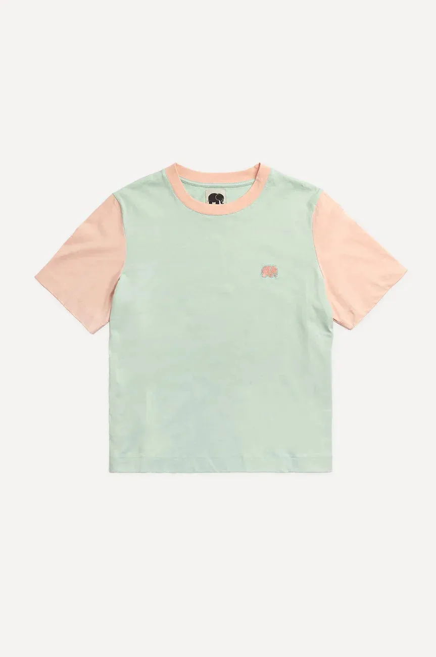 Women's Color Block T-Shirt Mint Green sold by Ivalo.com