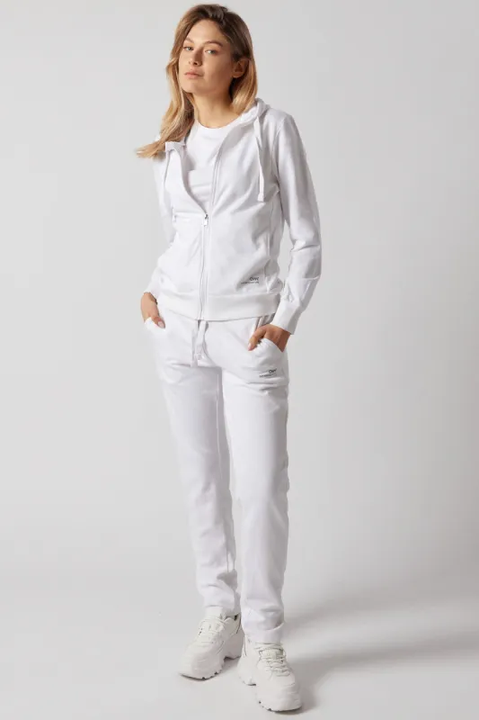 Women's Set With Zippered Hoodie and Joggers White sold by Ivalo.com