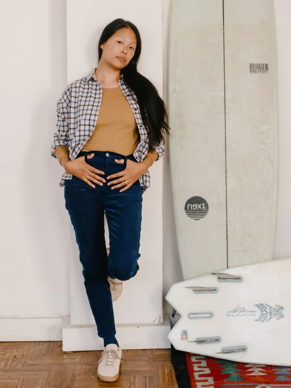 Giglio Micro Corduroy Pants Deep Cobalt Blue sold by Ivalo.com