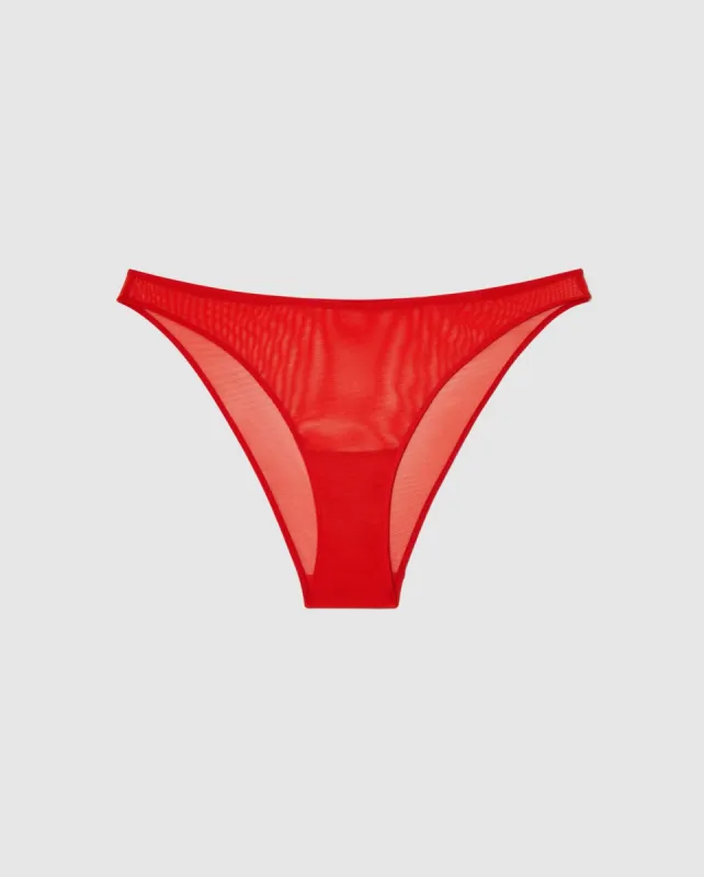 Mesh Bikini Briefs Fiery Red sold by Ivalo.com