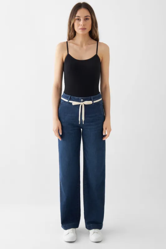Dew Flared Soft Jeans French Pocket Dark Blue sold by Ivalo.com