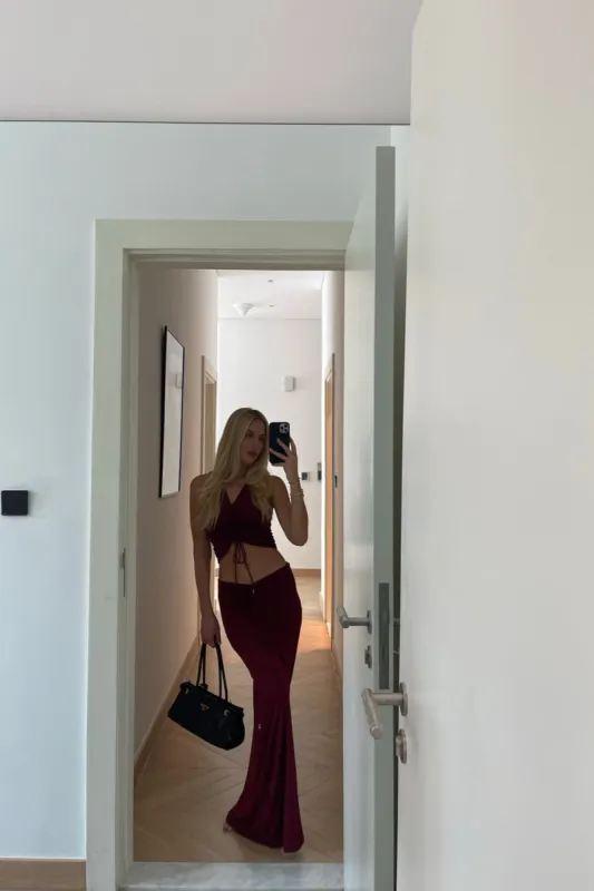 Lamis Skirt - Raspberry sold by JANTHEE