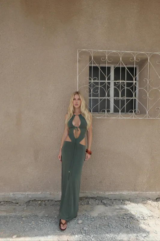 Siham Dress - Olive sold by JANTHEE