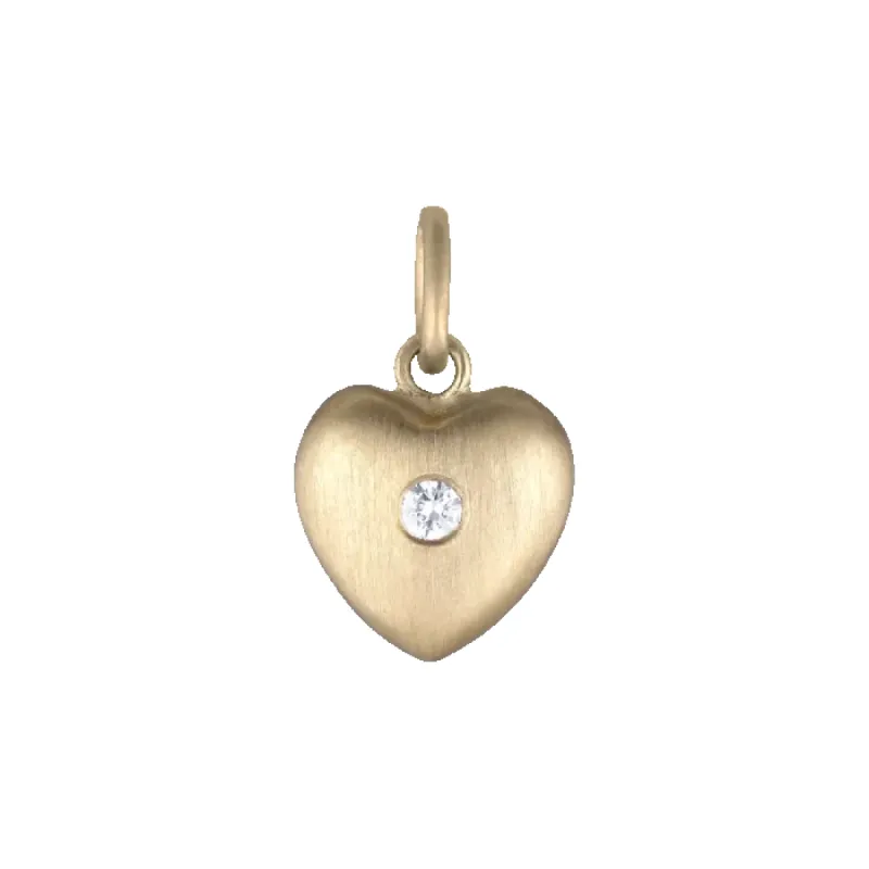 Guldhjerte stor i 18 karat guld med brill. sold by Jane Koenig