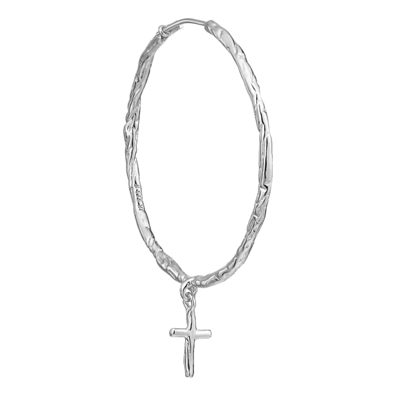 Big Hoop with cross pendant sold by Jane Koenig