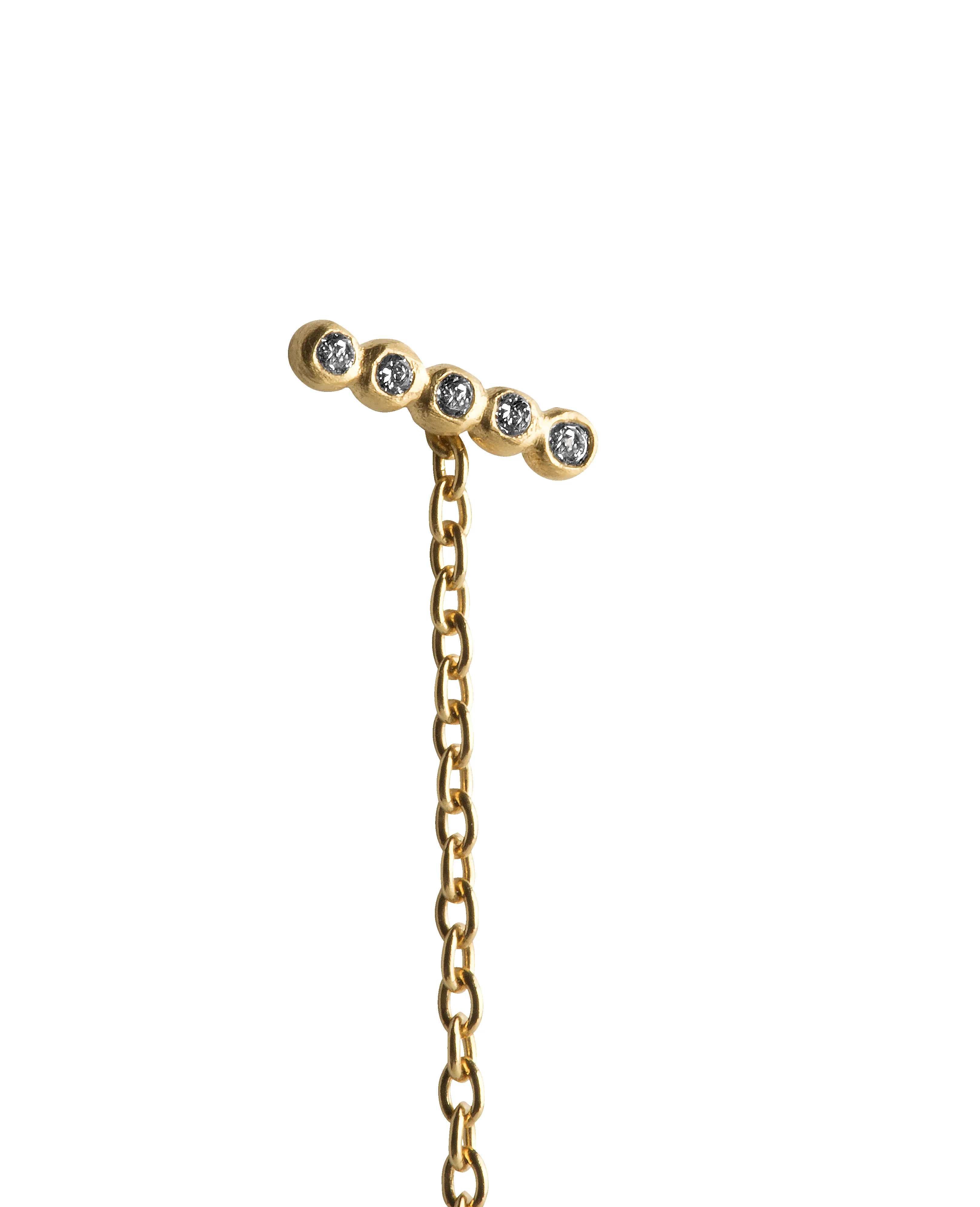 Chain Earring with Diamond Ball Row sold by Jane Koenig