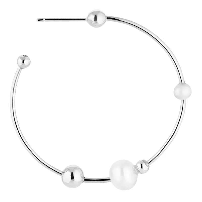 Big Atomic Pearl Hoop made by Jane Koenig
