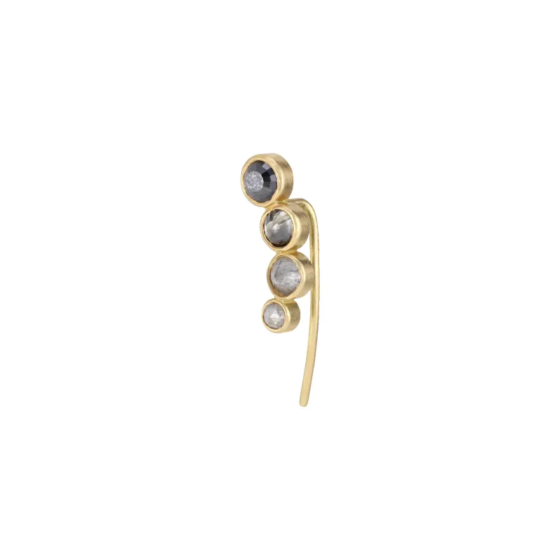 Crescent earrings with rose-cut diamonds sold by Jane Koenig