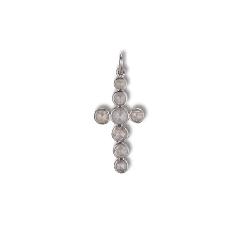 Rosecut Cross Pendant white gold sold by Jane Koenig