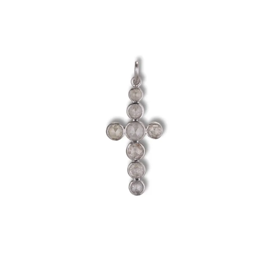 Rosecut Cross Pendant white gold sold by Jane Koenig