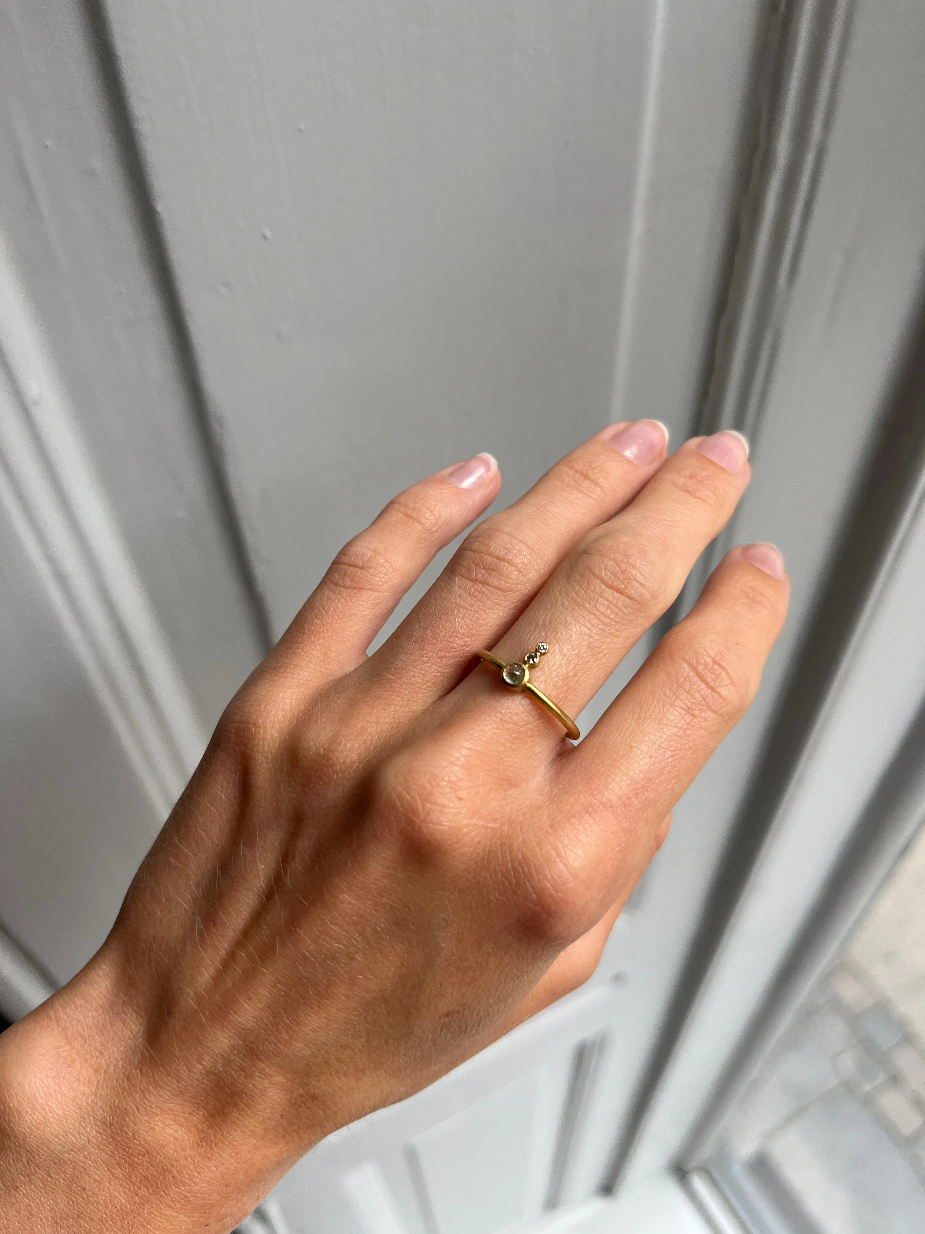 Rose Cut diamondring with brilliants sold by Jane Koenig