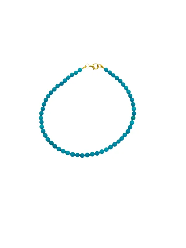 Bead anklet Turquoise made by Jane Koenig