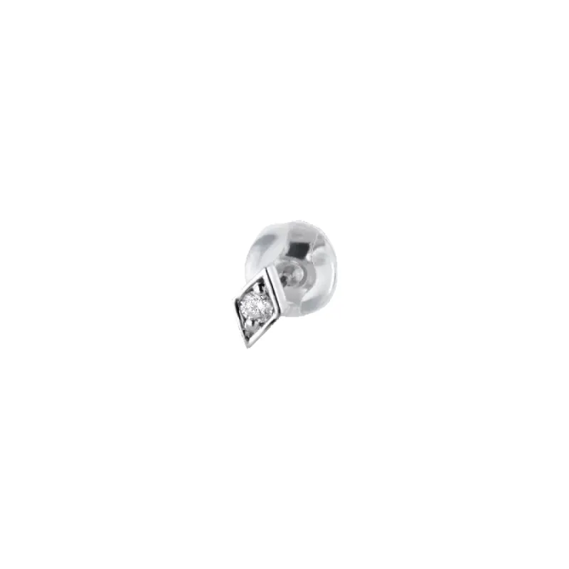 Rhombus earring in 14 karat white gold with 1 brilliant-cut diamond sold by Jane Koenig