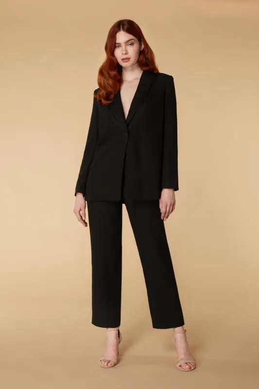 Naomi Satin Lapel Blazer and Trouser Two Piece Set sold by Jarlo London