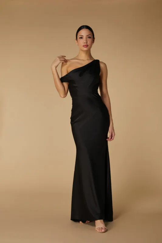 Artemis Drop Shoulder Satin Maxi Dress sold by Jarlo London