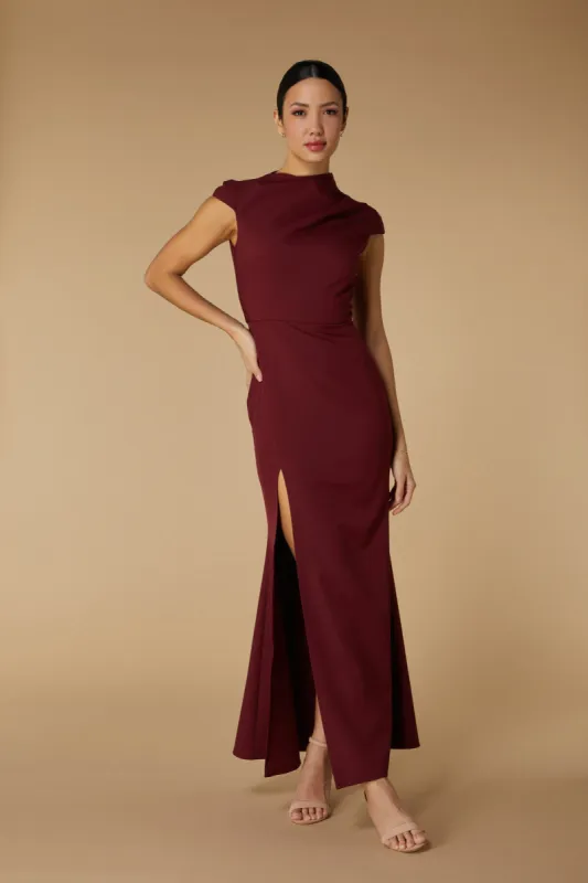 Kip High Neck Maxi Dress with Cap Sleeves sold by Jarlo London