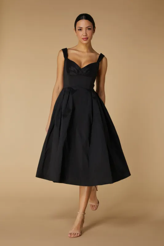 Rene A-Line Midi Dress with Sweetheart Neckline sold by Jarlo London