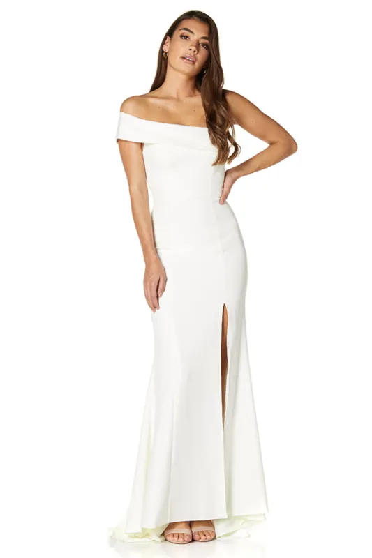 Sheridan One Shoulder Maxi Dress with Thigh High Slit sold by Jarlo London