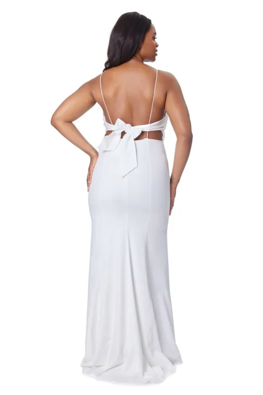 Jemima Square Neck Maxi Dress with Open Back made by Jarlo London