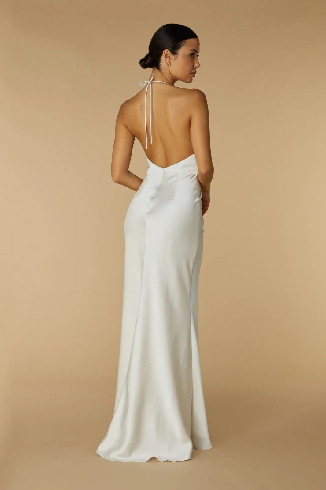 Rochelle Halter Neck Maxi Dress with Waist Tie Detail sold by Jarlo London product image thumbnail 2
